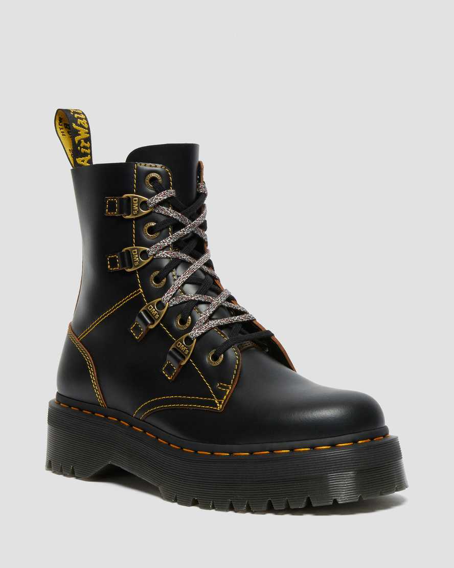 Dr. Martens Collier Bex Double Laced Lær Platform Støvler Herre Svart [9276XQPRJ]